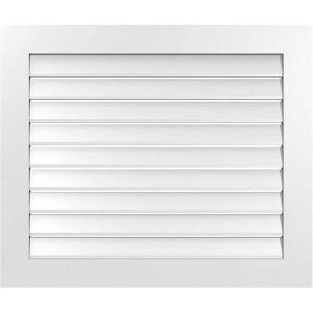 Ekena Millwork Vertical Surface Mount PVC Gable Vent: Functional, w/ 3-1/2"W x 1"P Standard Frame, 38"W x 32"H GVPVE38X3201SF